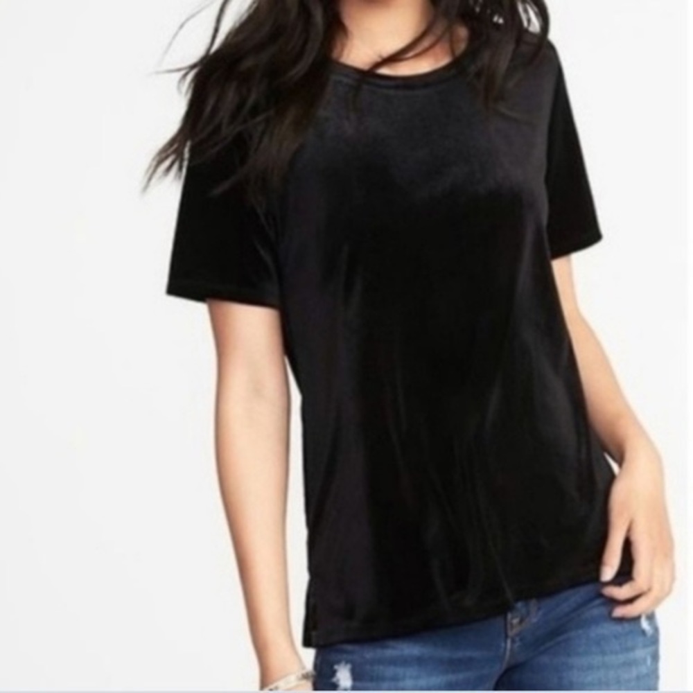 Relaxed velvet T-shirt